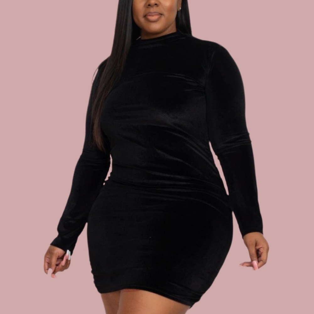 Plussize Velour Bodycon Dress